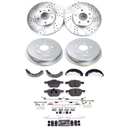 PowerStop Front and Rear Z23 Evolution Brake Kit | 12-18 Ford Focus (K15485DK)