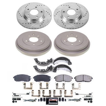PowerStop Front and Rear Z23 Evolution Brake Kit | Nissan Sentra (13-19) (K15493DK)