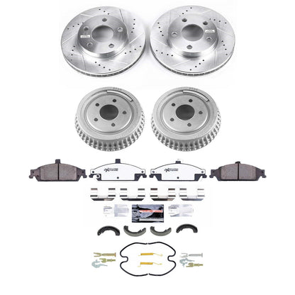 PowerStop Front and Rear Z23 Evolution Brake Kit | Pontiac Grand Am (00-05) (K15505DK)