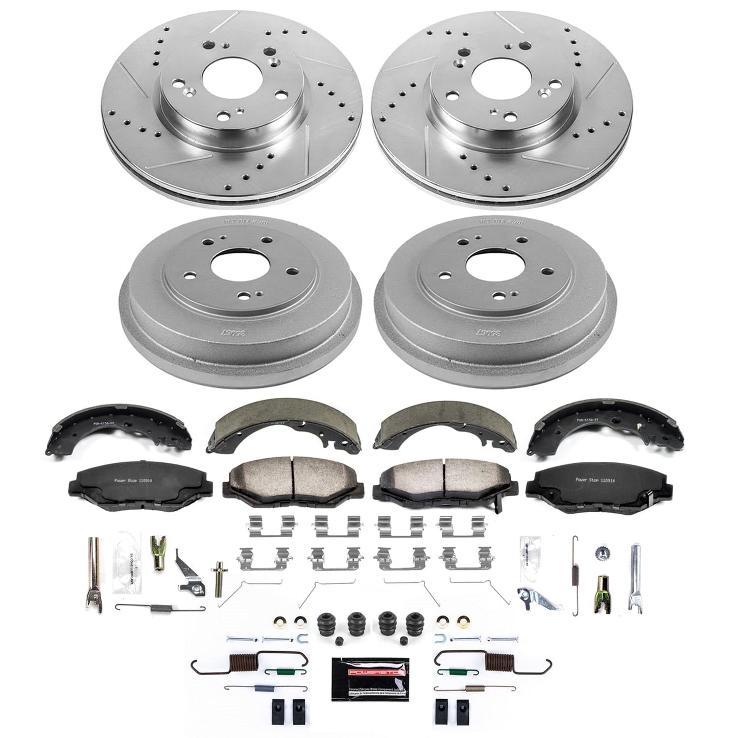 PowerStop Front and Rear Z36 Truck & Tow Brake Kit | Honda Fit (13-14) (K15541DK-36)