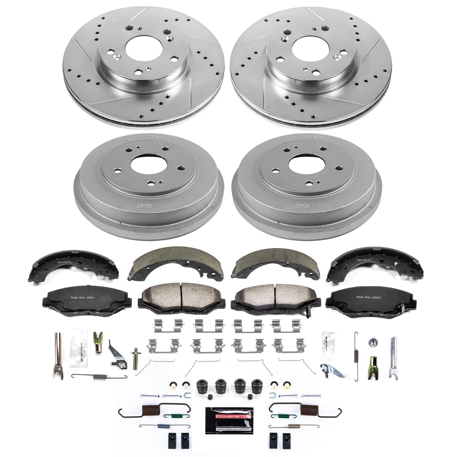PowerStop Front and Rear Z36 Truck & Tow Brake Kit | Honda Fit (13-14) (K15541DK-36)