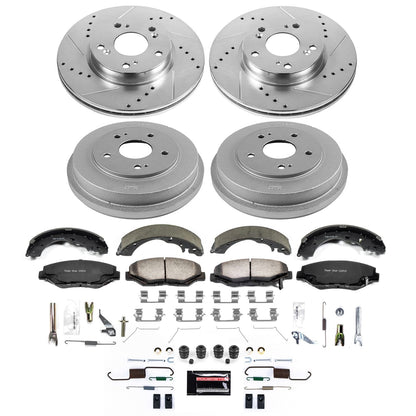 PowerStop Front and Rear Z36 Truck & Tow Brake Kit | Honda Fit (13-14) (K15541DK-36)