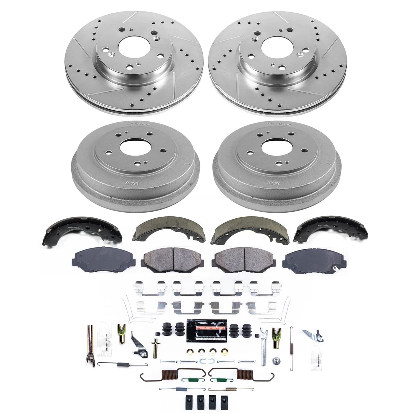 PowerStop Front and Rear Z23 Evolution Brake Kit | Honda Fit (13-14) (K15541DK)