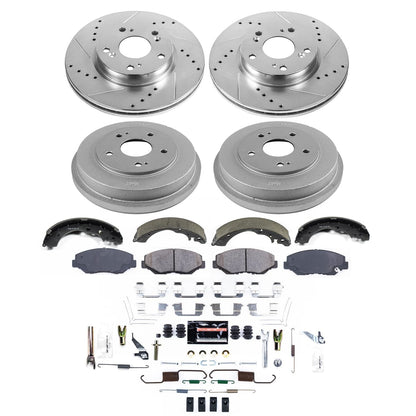 PowerStop Front and Rear Z23 Evolution Brake Kit | Honda Fit (13-14) (K15541DK)
