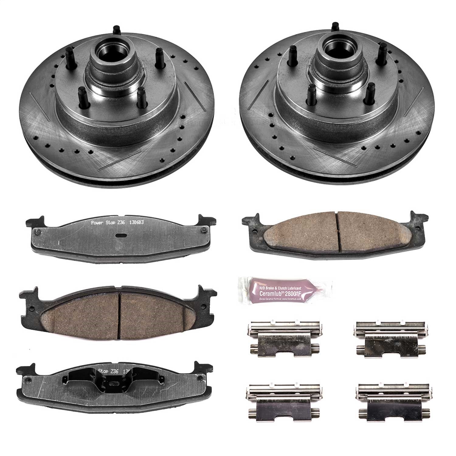 PowerStop Front Z36 Truck & Tow Brake Kit | Ford E-150 (03) (K1832-36)