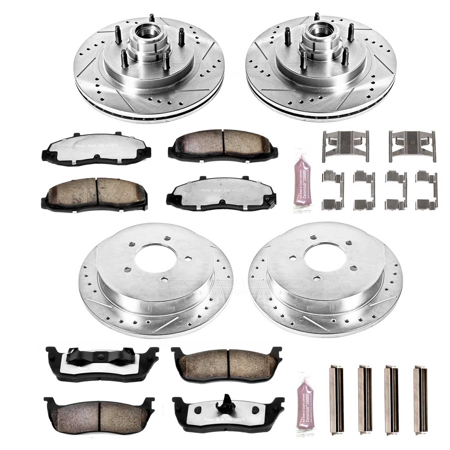 PowerStop Front & Rear Z36 Truck & Tow Brake Kit | Ford F-150 (99-00) (K1864-36)