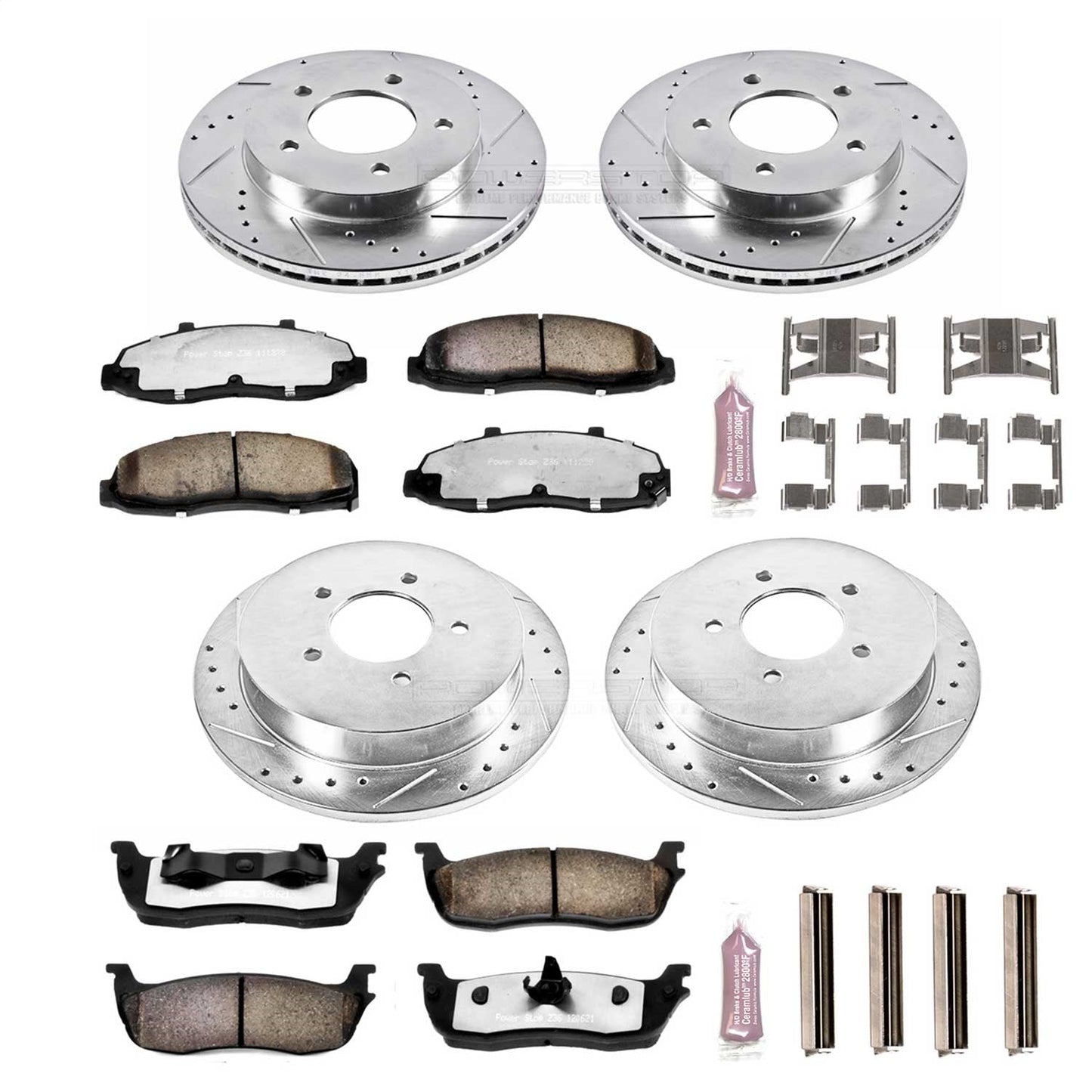 PowerStop Front & Rear Z36 Truck & Tow Brake Kit | Ford F-150 (99-00) (K1867-36)