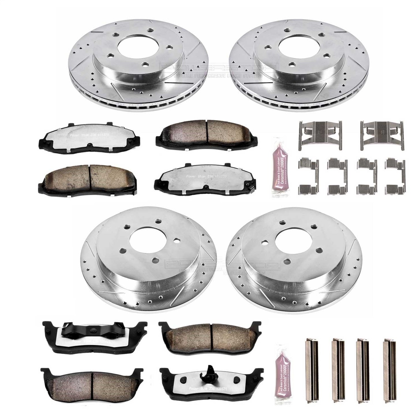 PowerStop Front & Rear Z36 Truck & Tow Brake Kit | Ford F-150 (00-03) (K1868-36)
