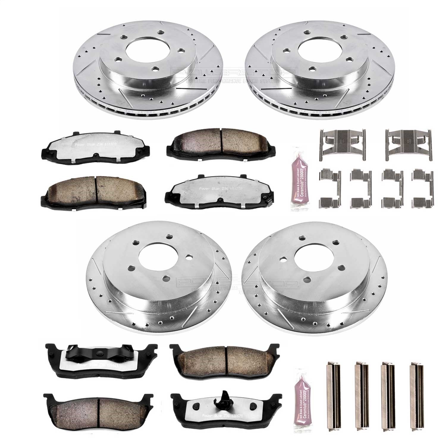 PowerStop Front & Rear Z36 Truck & Tow Brake Kit | Ford F-150 (00-03) (K1868-36)