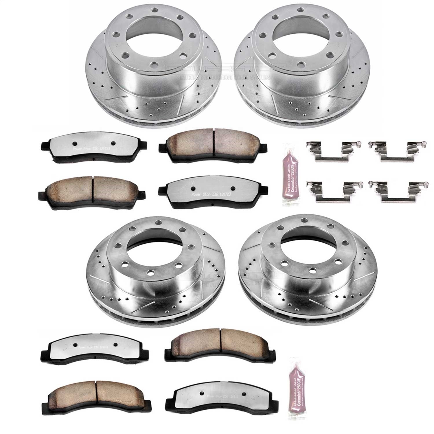 PowerStop Front & Rear Z36 Truck & Tow Brake Kit | Ford F-350 Super Duty (99) (K1886-36)