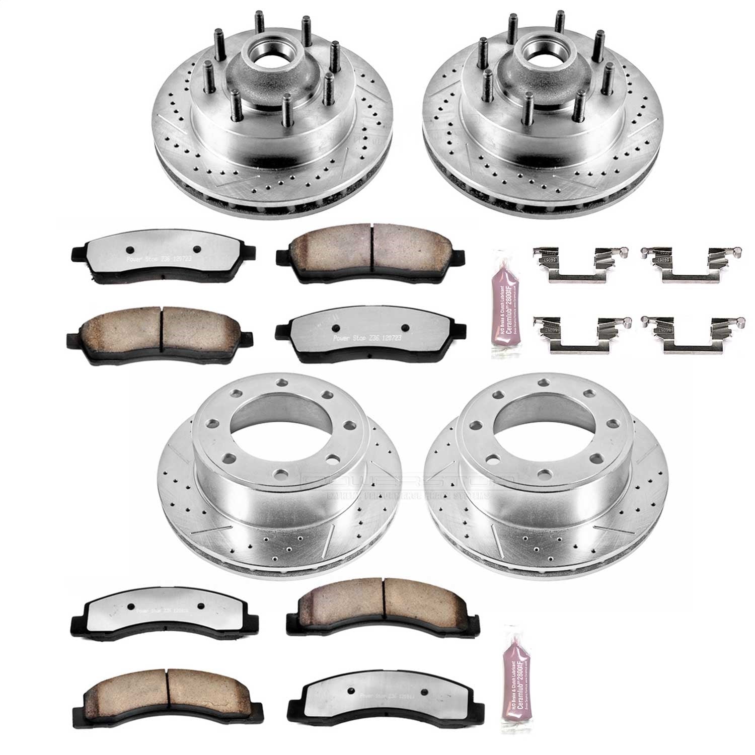 PowerStop Front & Rear Z36 Truck & Tow Brake Kit | Ford F-250 Super Duty (99-01) (K1892-36)