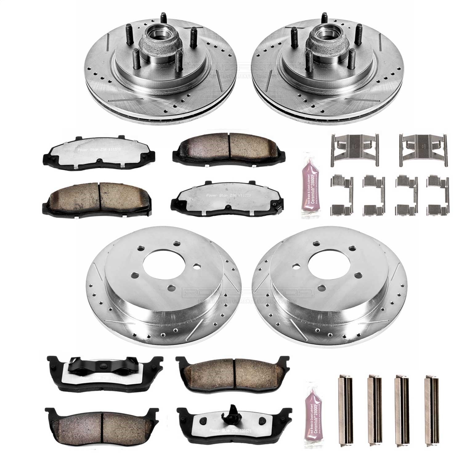 PowerStop Front & Rear Z36 Truck & Tow Brake Kit | Ford F-150 (00-03) (K1915-36)