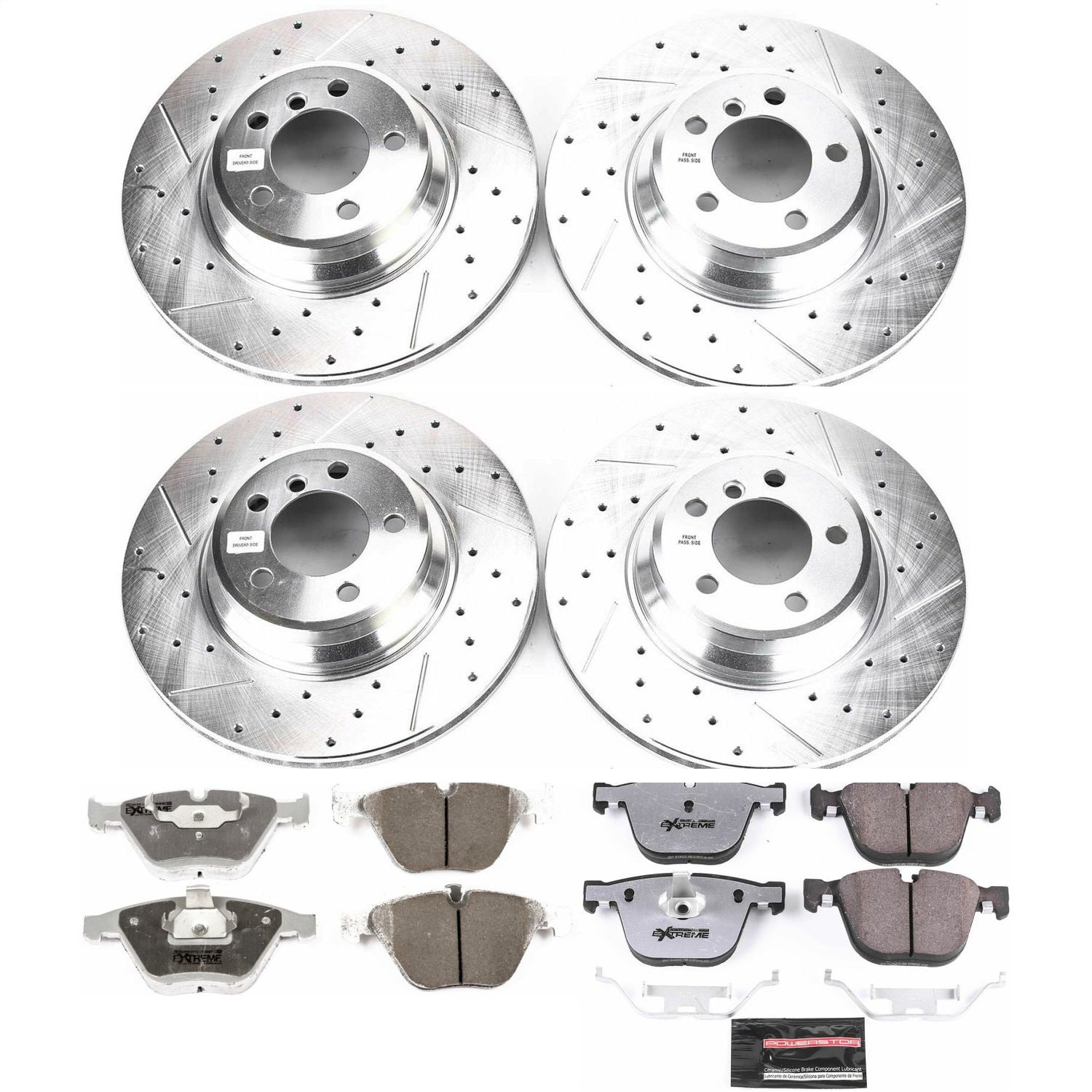 PowerStop Front & Rear Z26 Street Warrior Brake Kit | BMW 745i (02-05) (K2056-26)