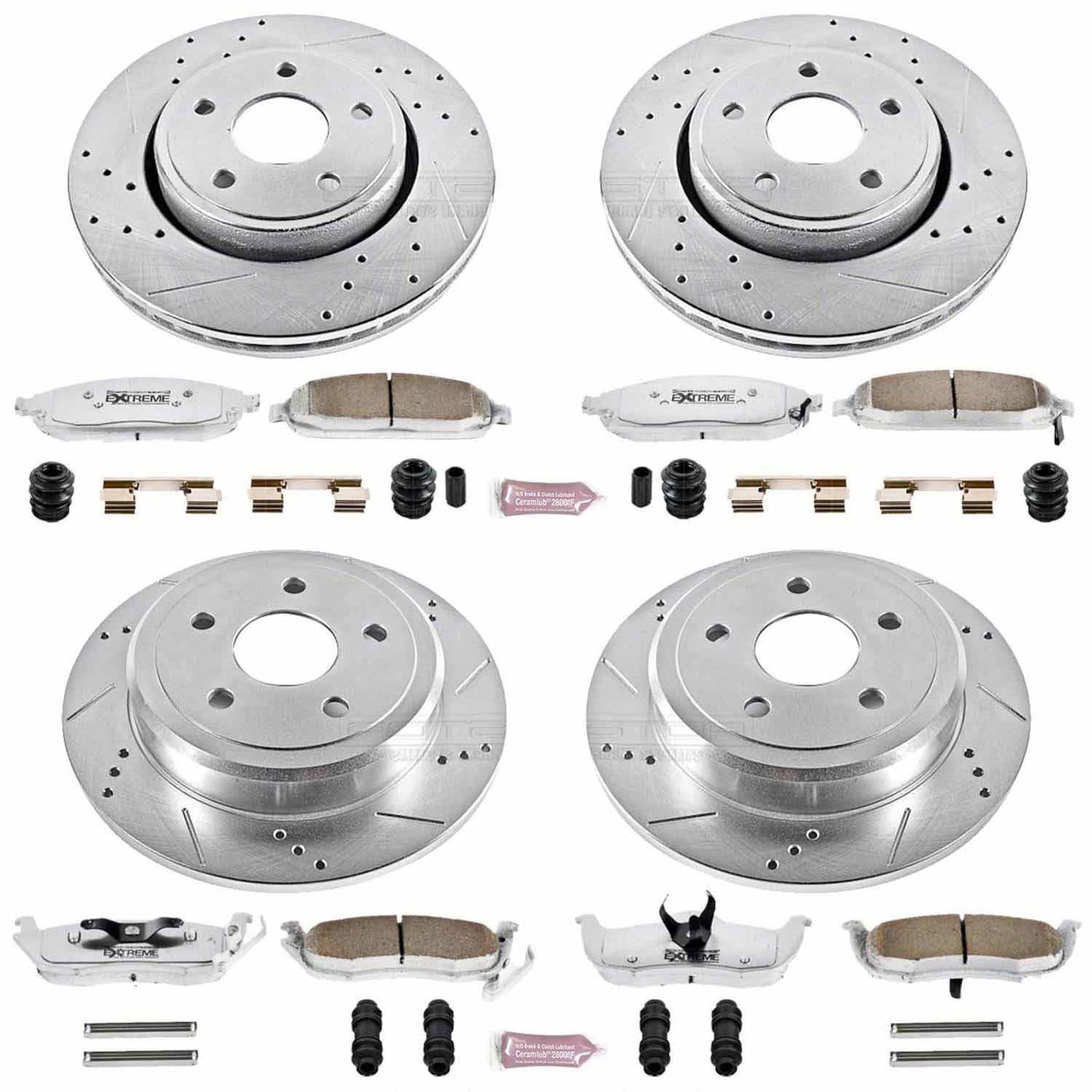 PowerStop Front & Rear Z26 Street Warrior Brake Kit | Jeep Commander (06-10) (K2220-26)