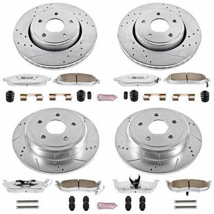 PowerStop Front & Rear Z26 Street Warrior Brake Kit | Jeep Commander (06-10) (K2220-26)