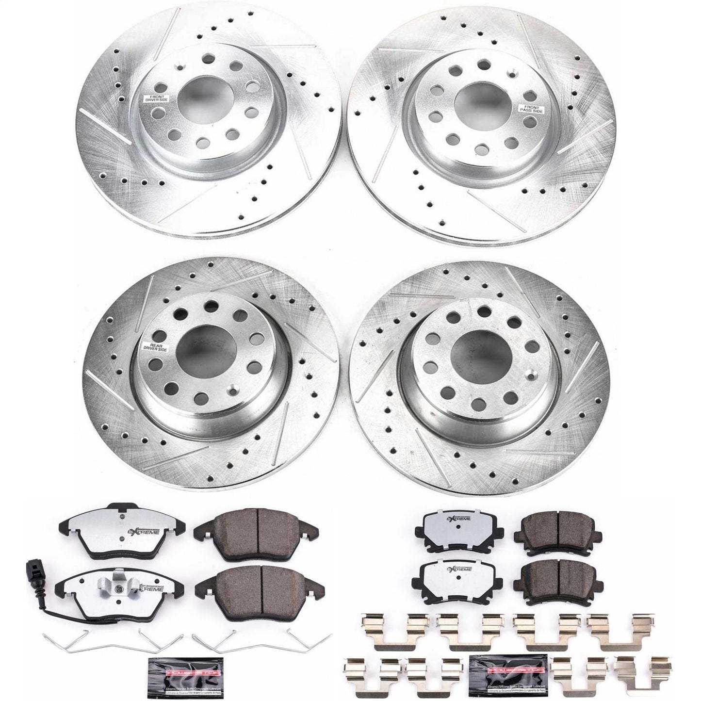 PowerStop Front & Rear Z26 Street Warrior Brake Kit | Audi A3 (06-09) (K2260-26)