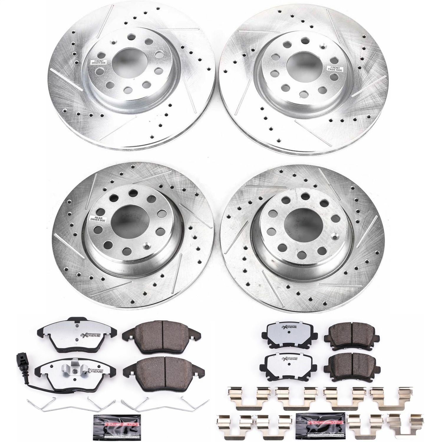 PowerStop Front & Rear Z26 Street Warrior Brake Kit | Audi A3 (06-09) (K2260-26)