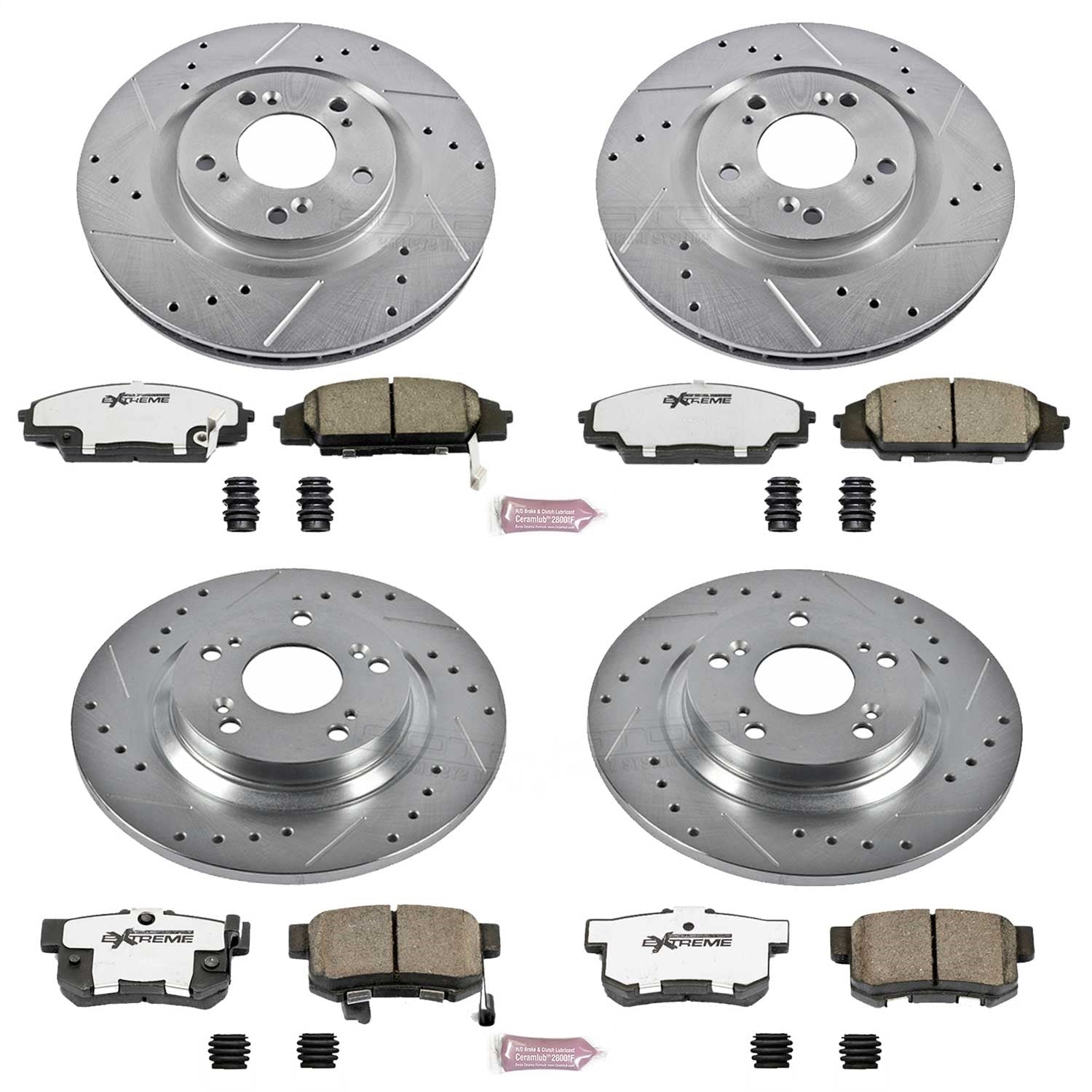 PowerStop Front & Rear Z26 Street Warrior Brake Kit | Honda S2000 (00-09) (K2277-26)