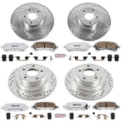 PowerStop Front & Rear Z26 Street Warrior Brake Kit | Subaru Impreza (02-03) (K2371-26)
