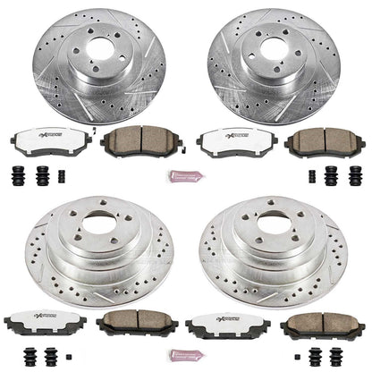 PowerStop Front & Rear Z26 Street Warrior Brake Kit | Saab 9-2X (05-06) (K2376-26)