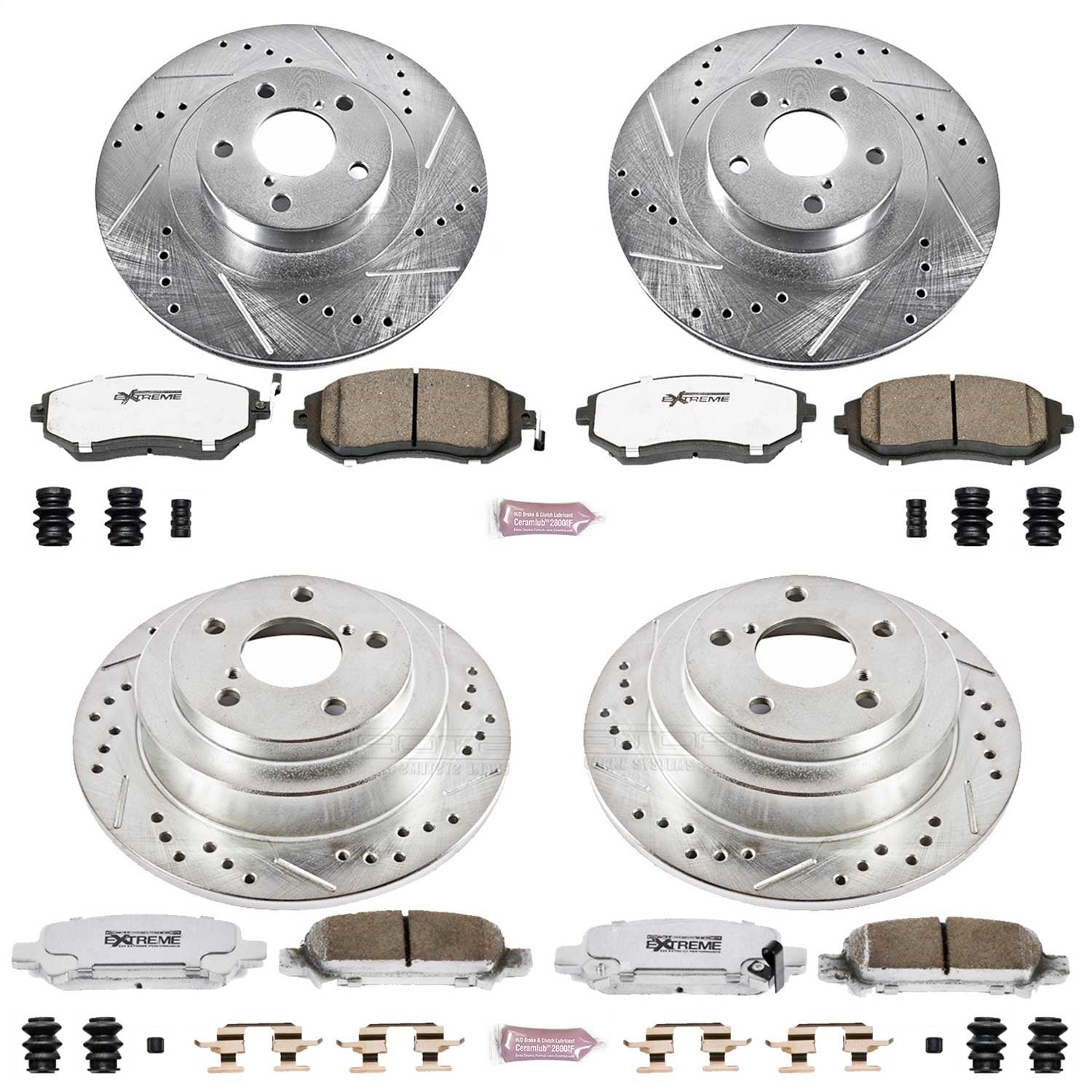 PowerStop Front & Rear Z26 Street Warrior Brake Kit | Subaru Forester (03) (K2377-26)