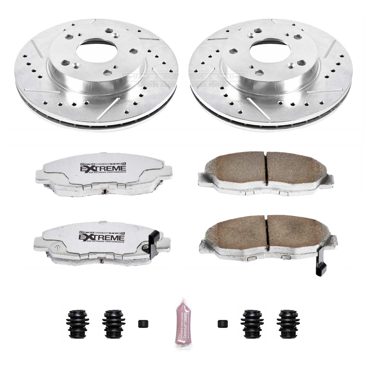 PowerStop Front Z26 Street Warrior Brake Kit | Honda Civic (06-11) (K2384-26)