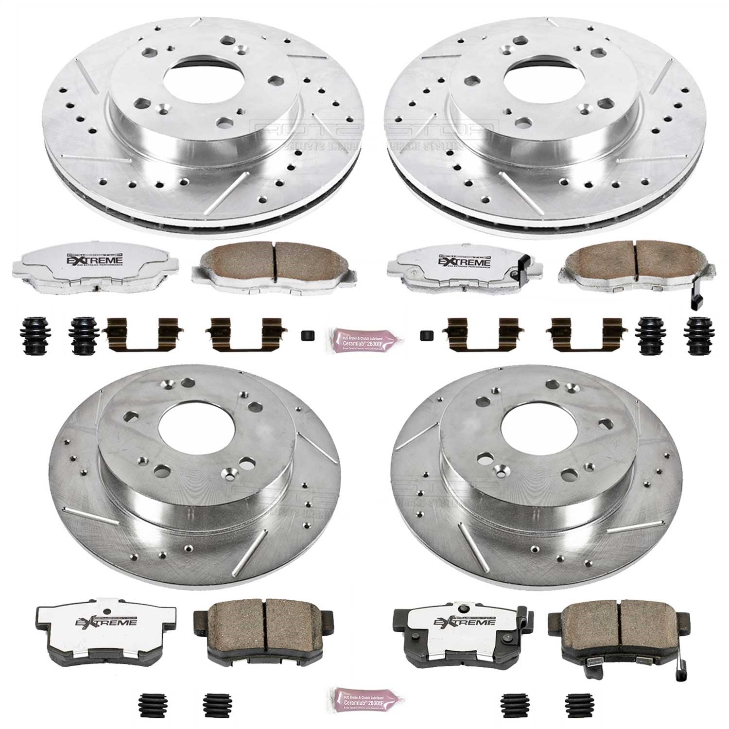 PowerStop Front & Rear Z26 Street Warrior Brake Kit | Honda Civic (06-11) (K2385-26)