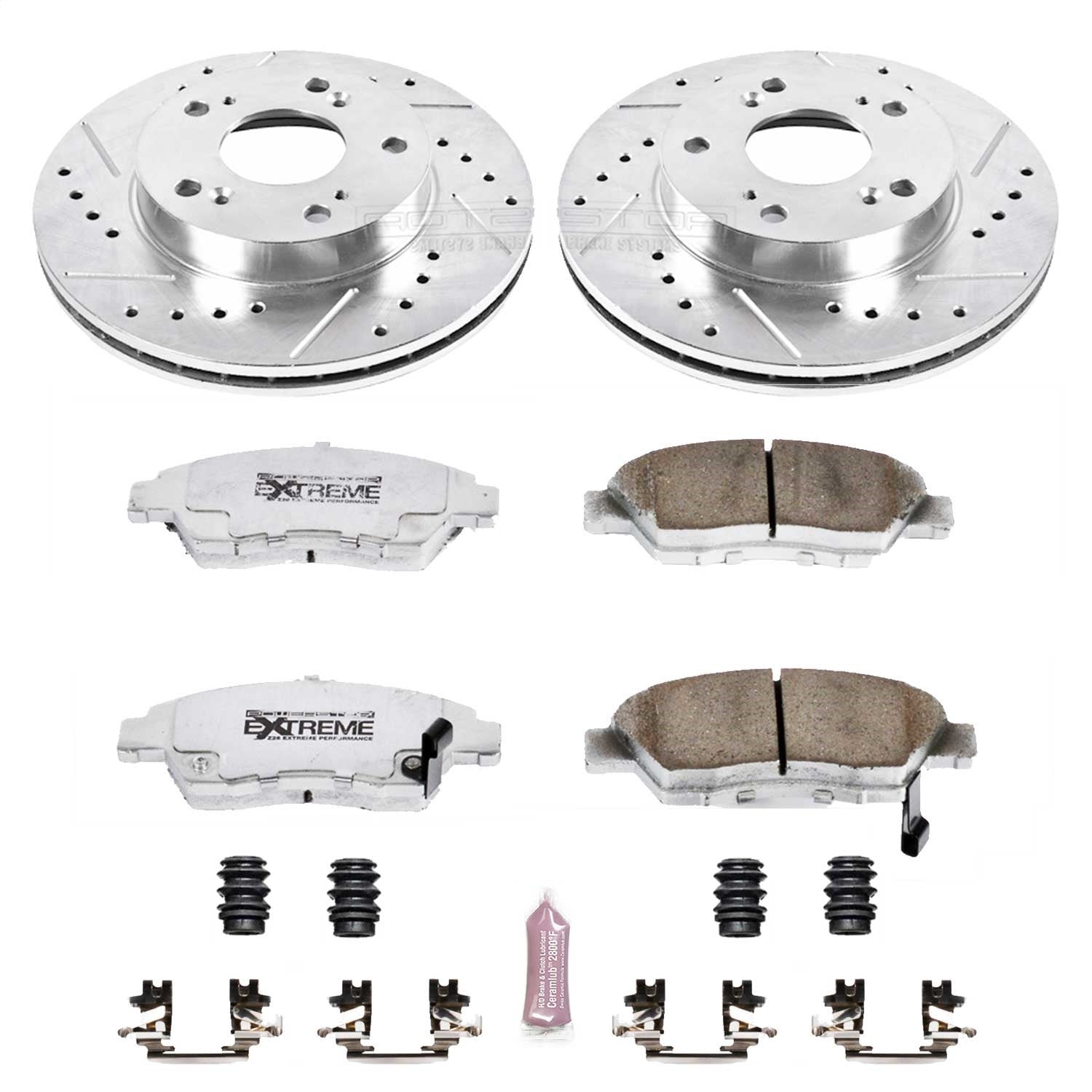PowerStop Z26 Street Warrior Front Brake Kit | Acura RSX (02-06) (K2386-26)