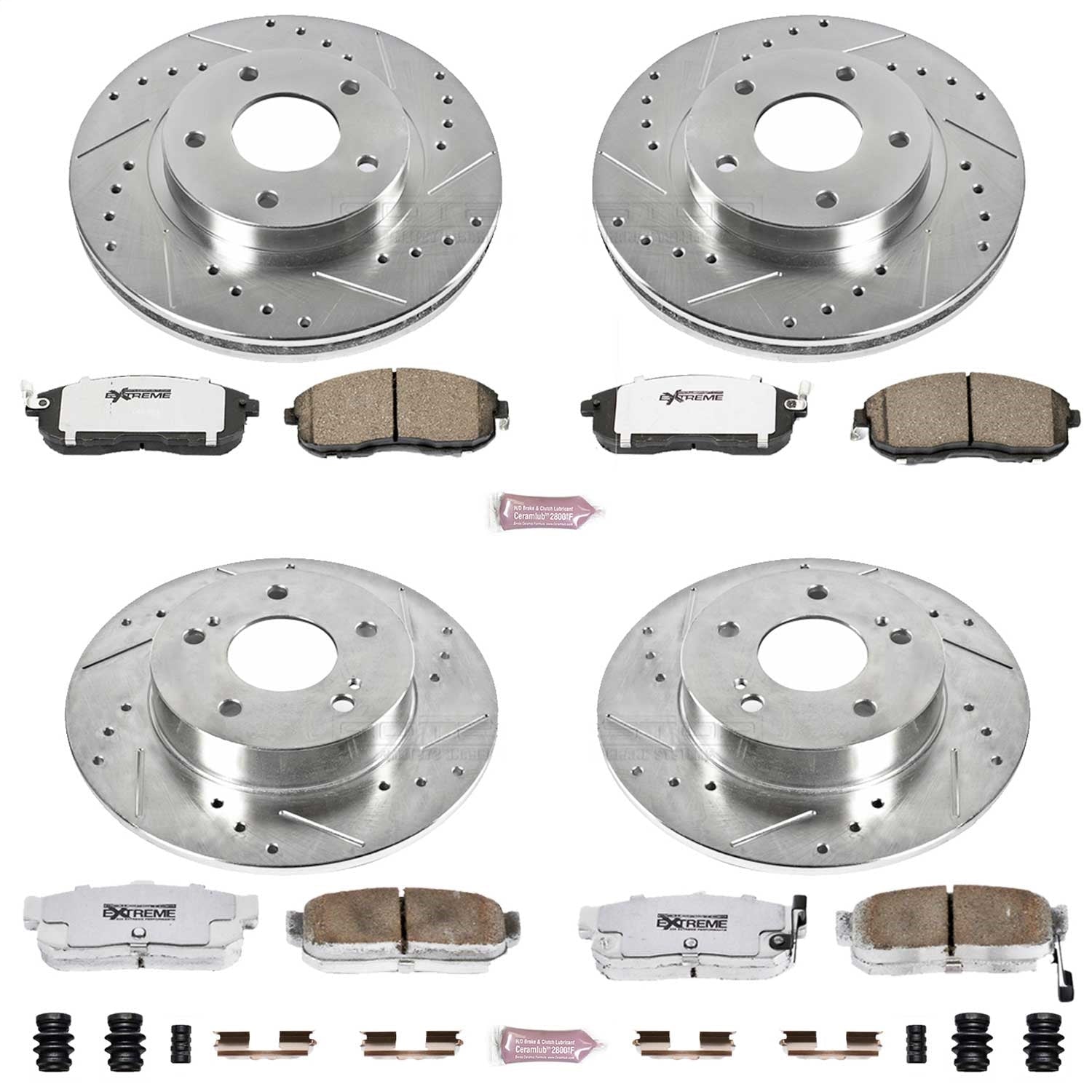 PowerStop Front & Rear Z26 Street Warrior Brake Kit | Nissan Maxima (99-01) (K2704-26)