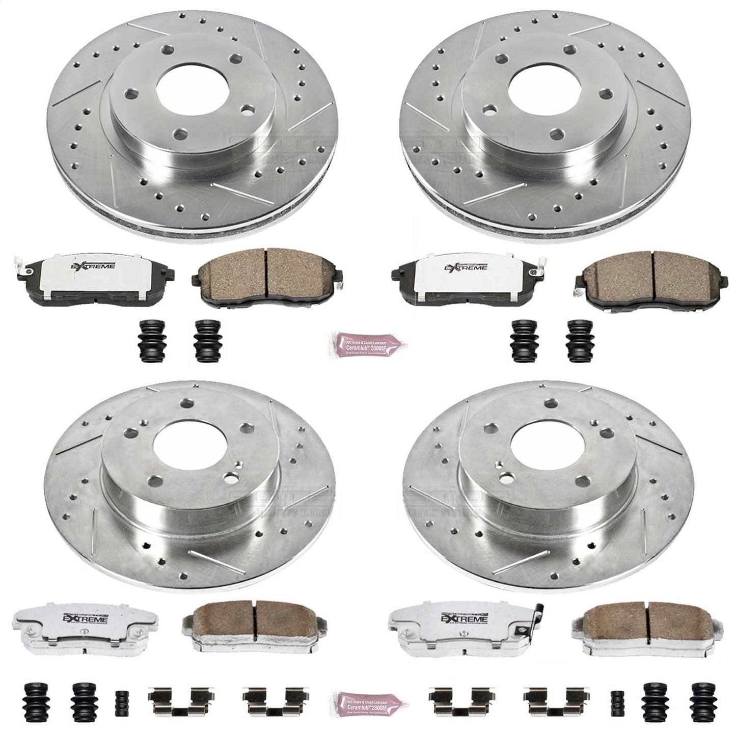 PowerStop Front & Rear Z26 Street Warrior Brake Kit | Nissan Maxima 2001 (K2705-26)