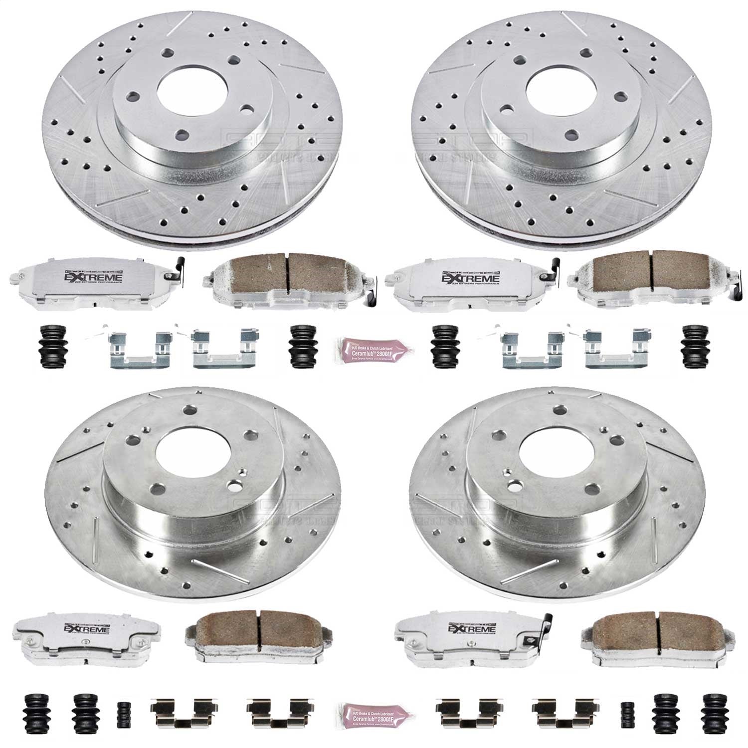 PowerStop Front & Rear Z26 Street Warrior Brake Kit | Infiniti I35 (02-04) (K2706-26)