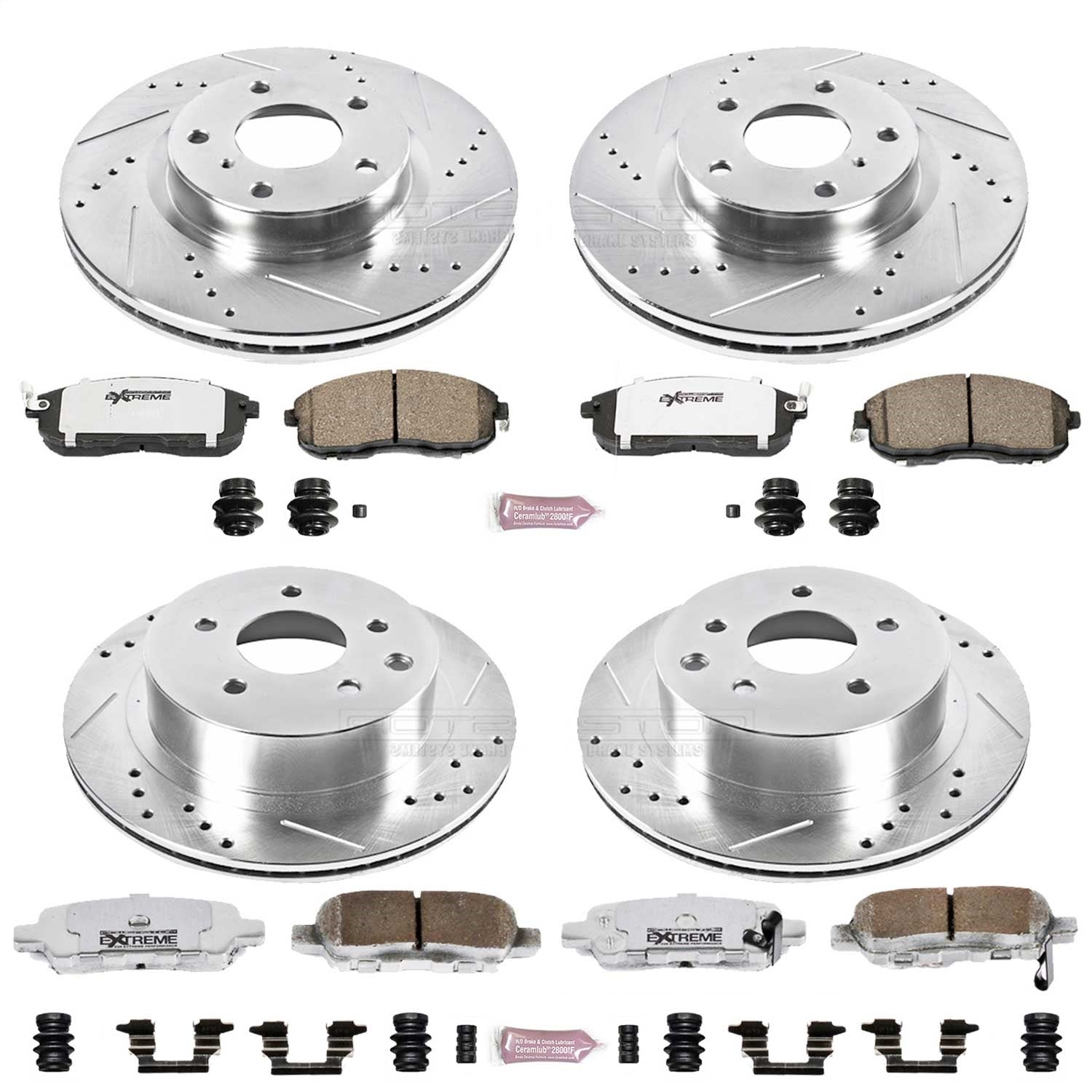 PowerStop Front & Rear Z26 Street Warrior Brake Kit | Infiniti G35 (03-05) (K2710-26)