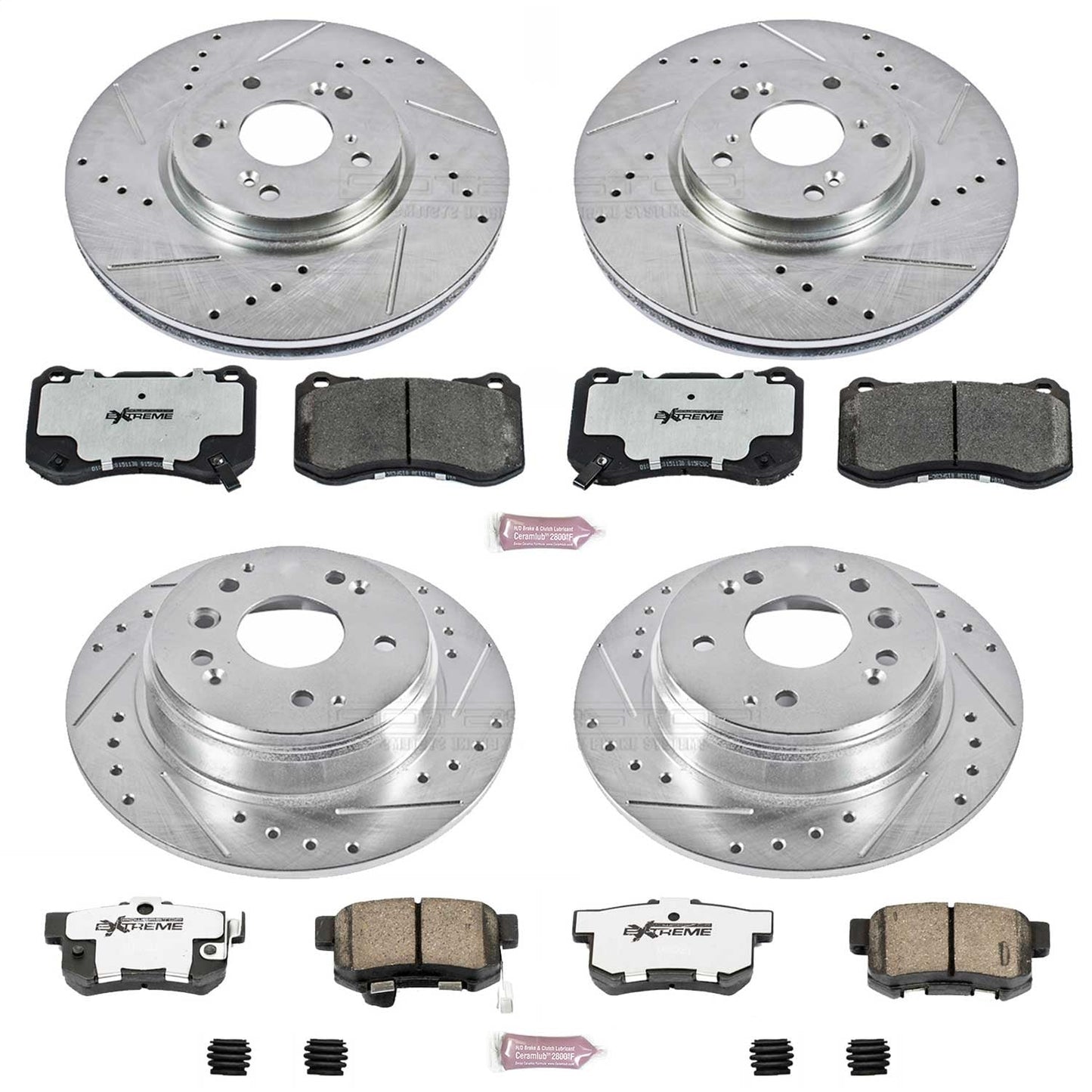 PowerStop Front & Rear Z26 Street Warrior Brake Kit | Acura TL (04-08) (K2718-26)
