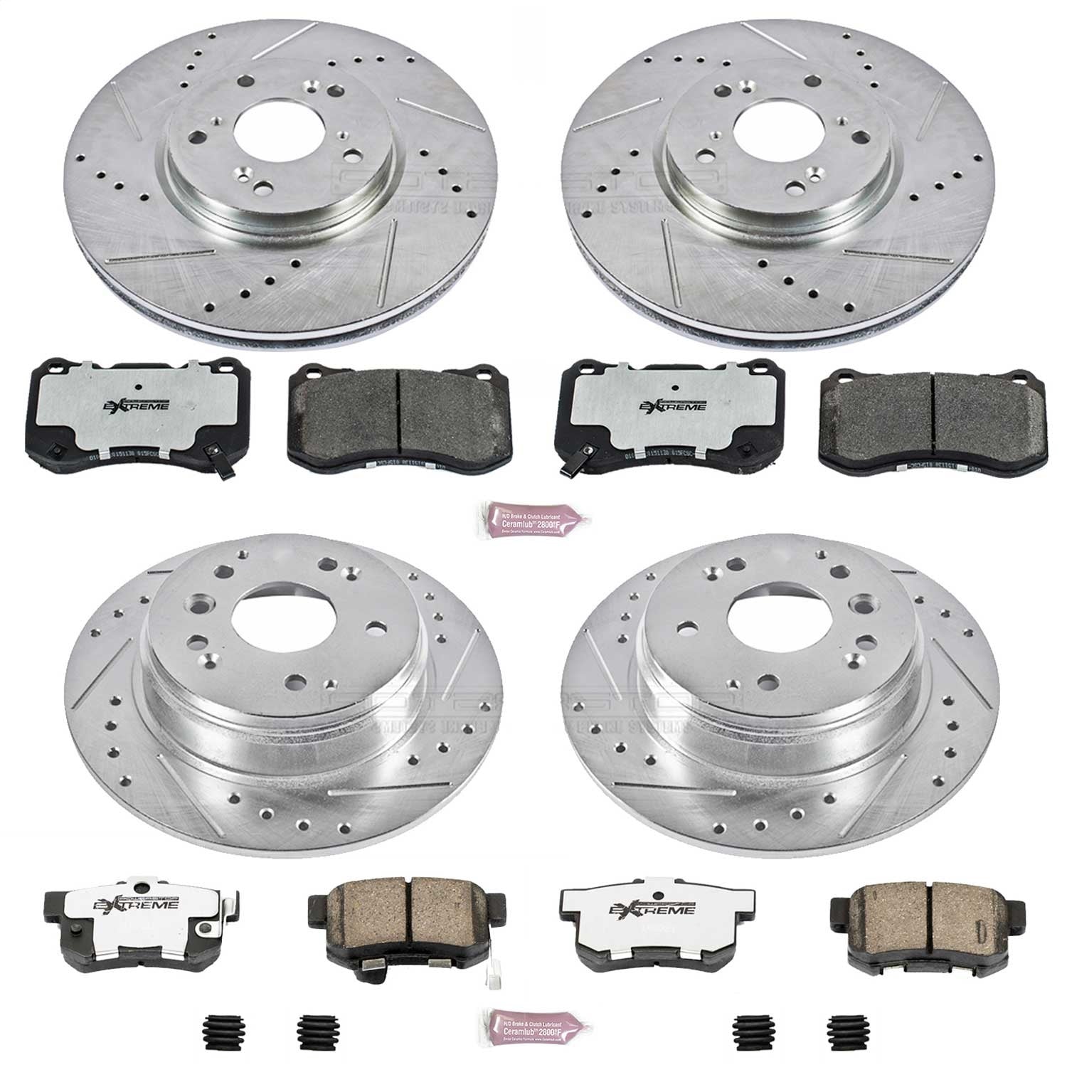 PowerStop Front & Rear Z26 Street Warrior Brake Kit | Acura TL (04-08) (K2718-26)