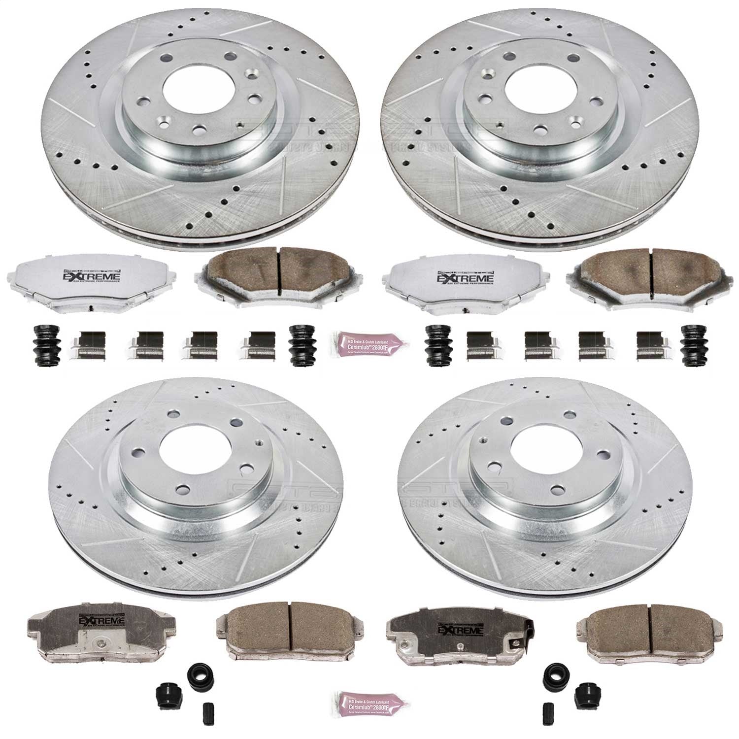 PowerStop Front & Rear Z26 Street Warrior Brake Kit | Mazda RX-8 (04-11) (K2727-26)