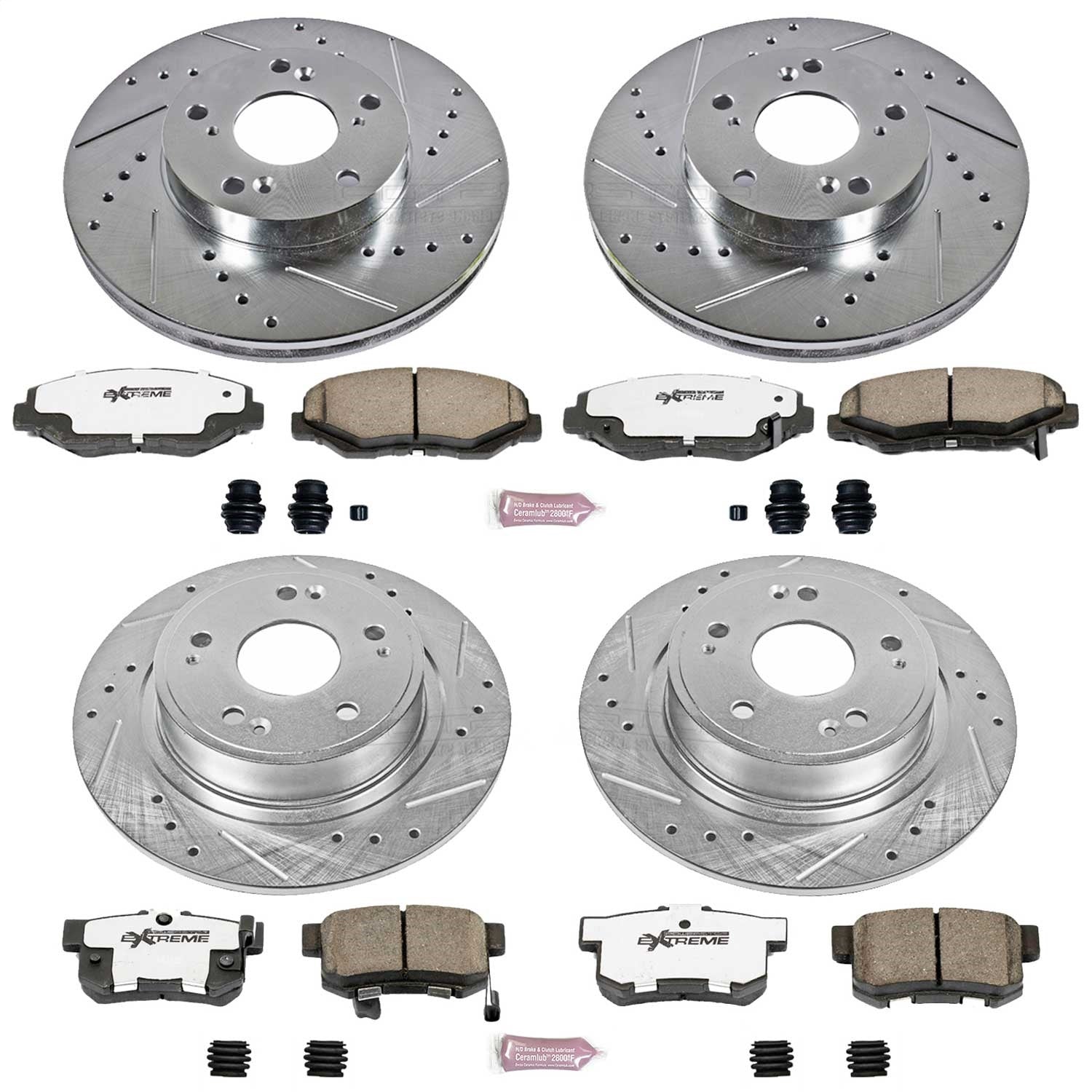 PowerStop Front & Rear Z26 Street Warrior Brake Kit | Honda Accord (05) (K2745-26)
