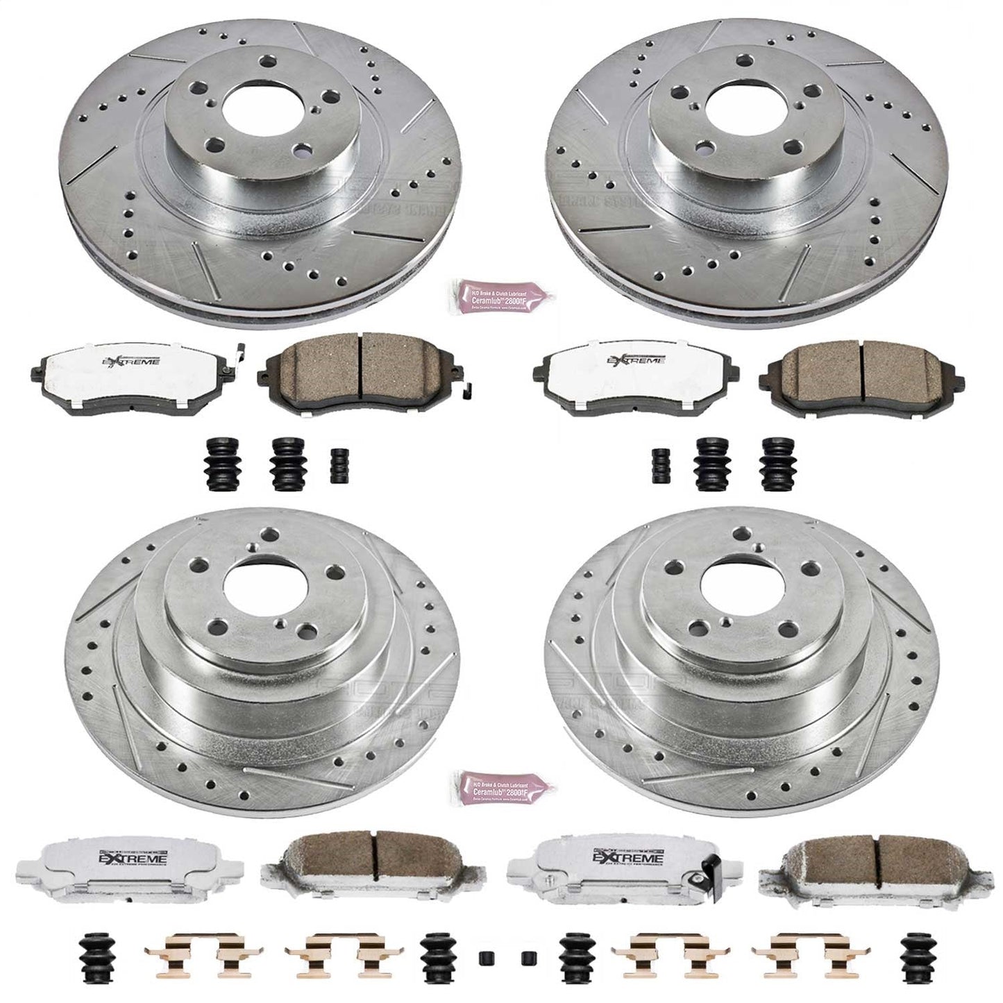 PowerStop Front & Rear Z26 Street Warrior Brake Kit | Subaru Baja (04-06) (K2748-26)