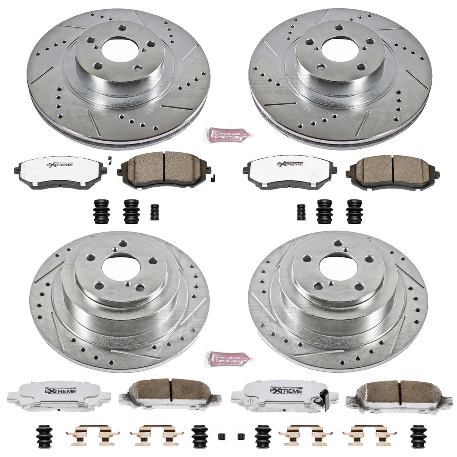 PowerStop Front & Rear Z26 Street Warrior Brake Kit | Subaru Baja (04-06) (K2748-26)