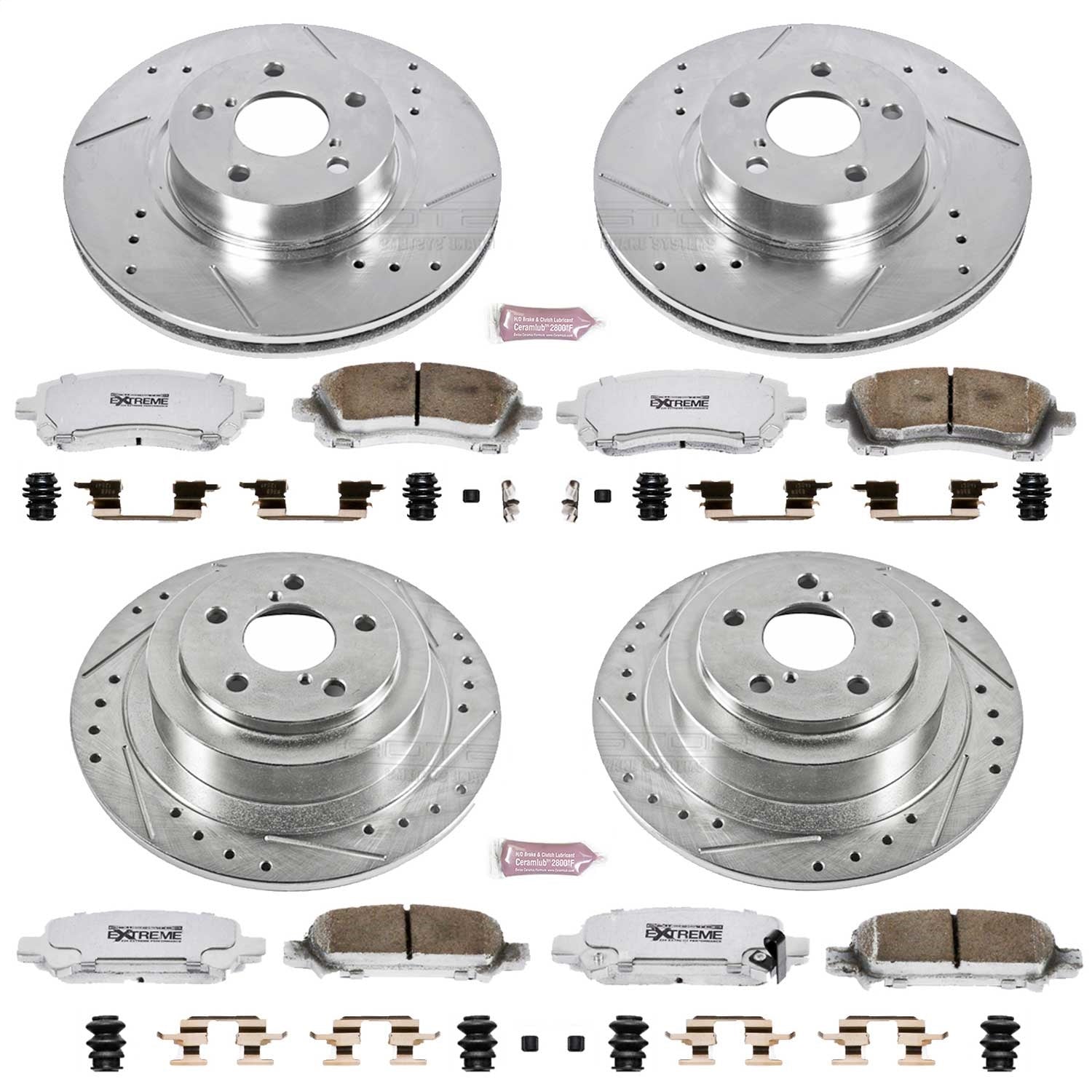 PowerStop Front & Rear Z26 Street Warrior Brake Kit | Subaru Legacy (00-02) (K2749-26)