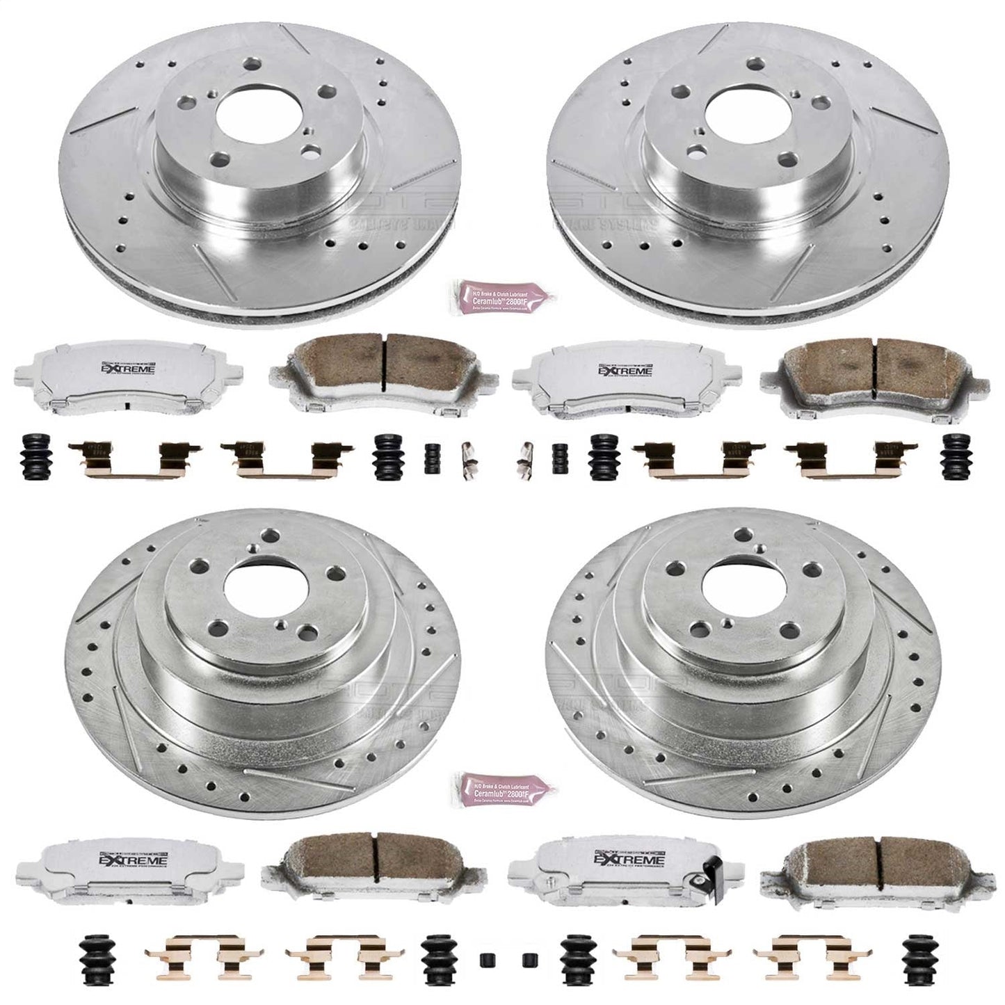 PowerStop Front & Rear Z26 Street Warrior Brake Kit | Subaru Legacy (02-04) (K2750-26)