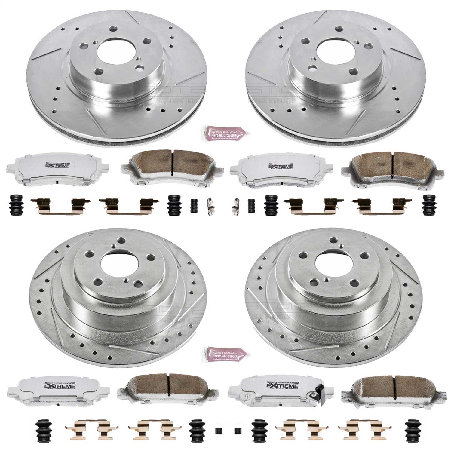 PowerStop Front & Rear Z26 Street Warrior Brake Kit | Subaru Legacy (02-04) (K2750-26)