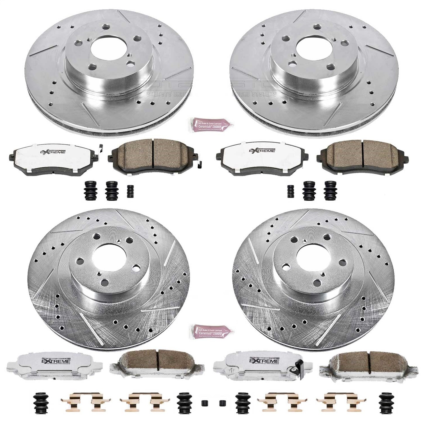 PowerStop Front & Rear Z26 Street Warrior Brake Kit | Subaru Baja (03-06) (K2751-26)