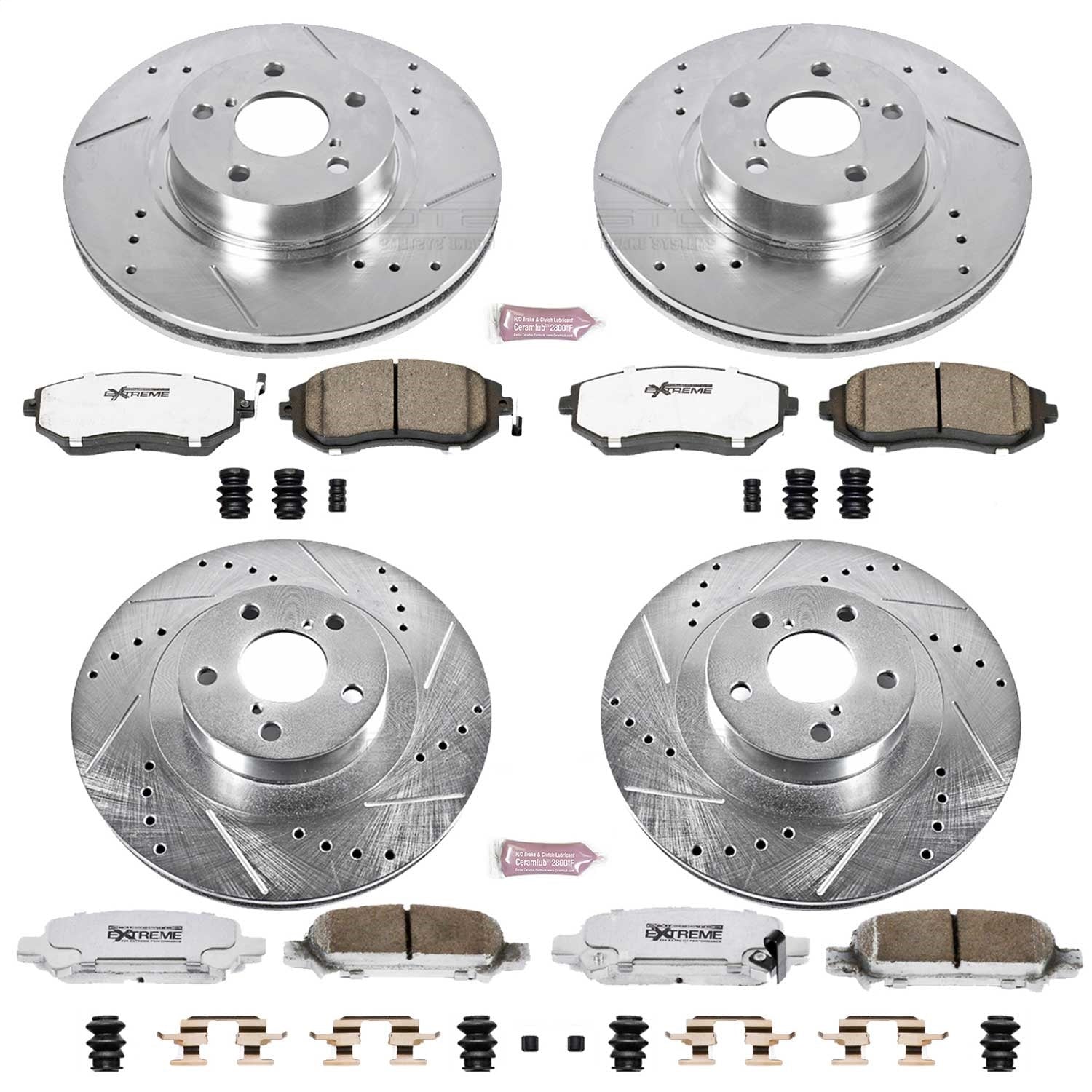 PowerStop Front & Rear Z26 Street Warrior Brake Kit | Subaru Baja (03-06) (K2751-26)