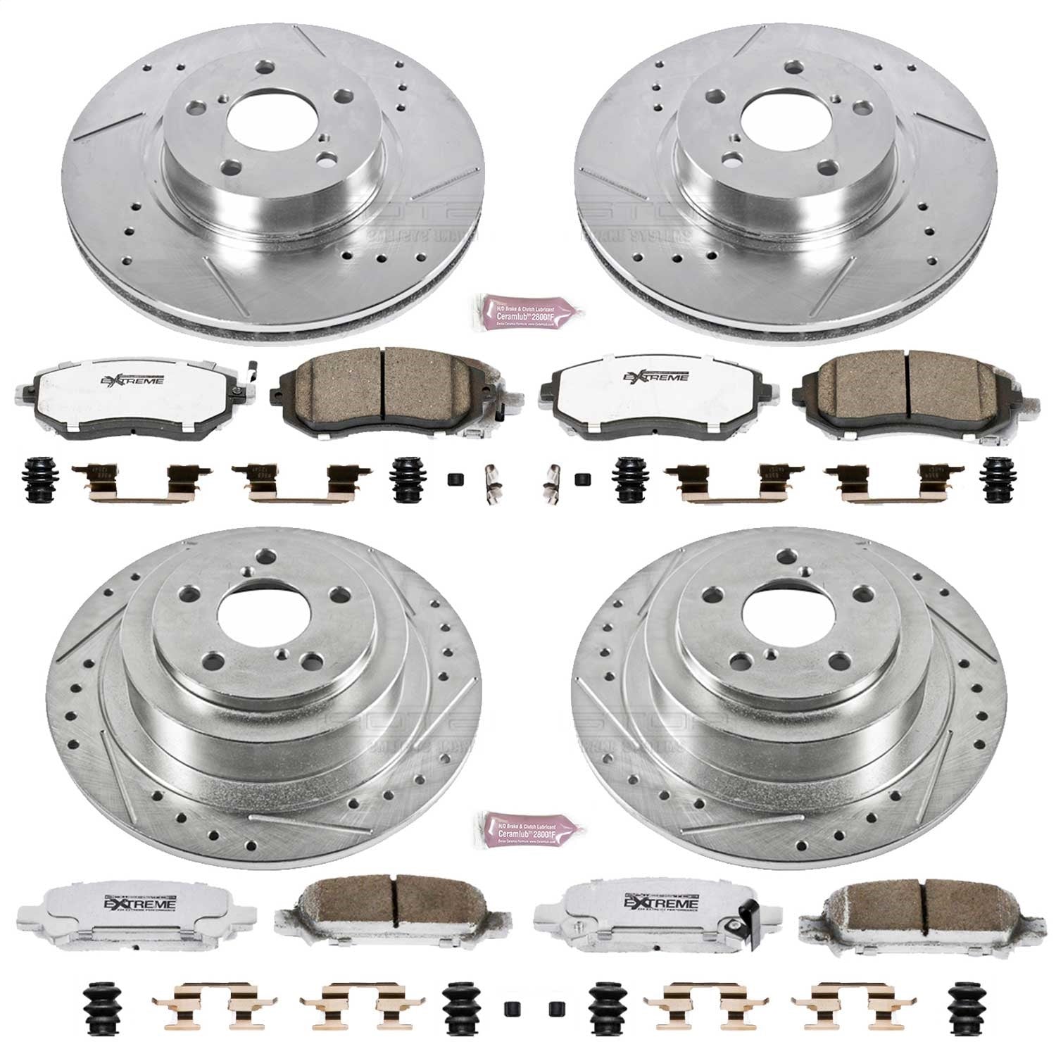 PowerStop Front & Rear Z26 Street Warrior Brake Kit | Subaru Legacy (01) (K2752-26)