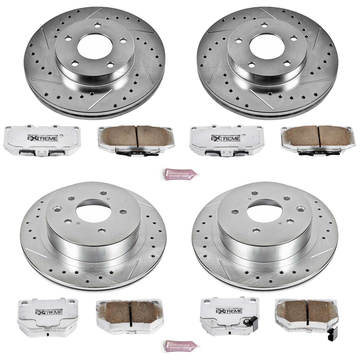 PowerStop Front & Rear Z26 Street Warrior Brake Kit | Nissan 300ZX (89-90) (K2753-26)