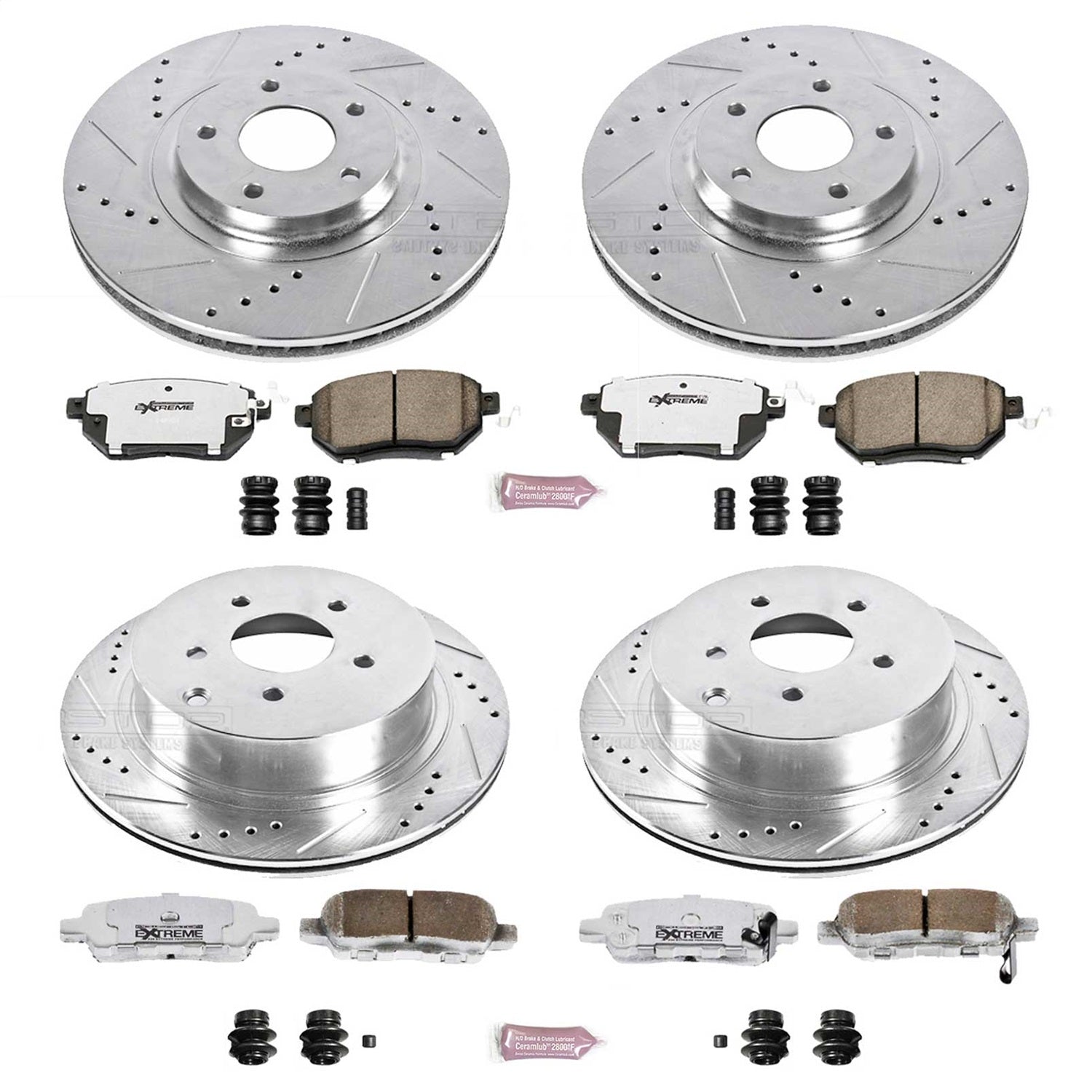 PowerStop Front & Rear Z26 Street Warrior Brake Kit | Infiniti FX35 (03-05) (K2767-26)