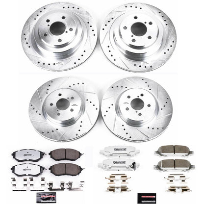 PowerStop Front & Rear Z26 Street Warrior Brake Kit | Subaru Legacy (05-09) (K286-26)