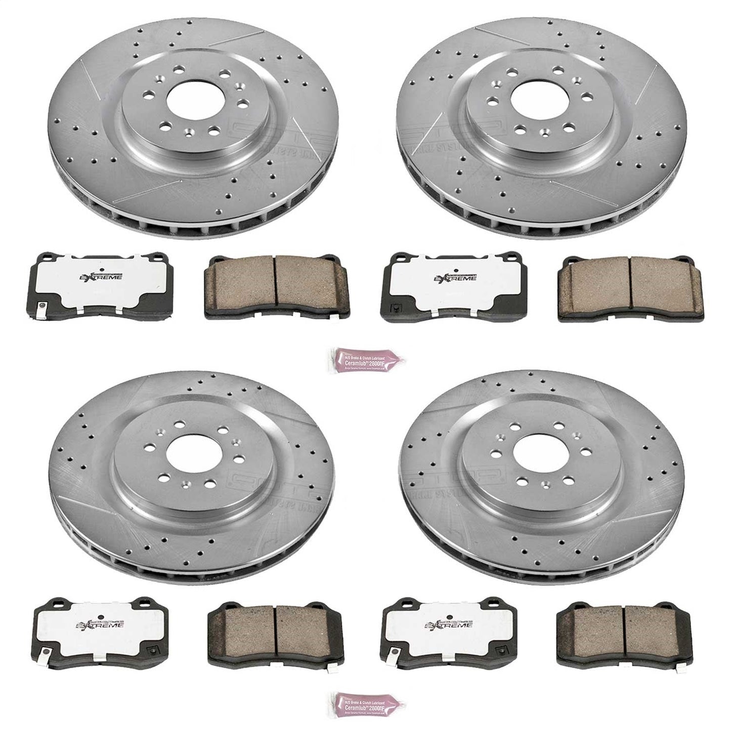 PowerStop Front & Rear Z26 Street Warrior Brake Kit | Cadillac CTS (04-07) (K2881-26)