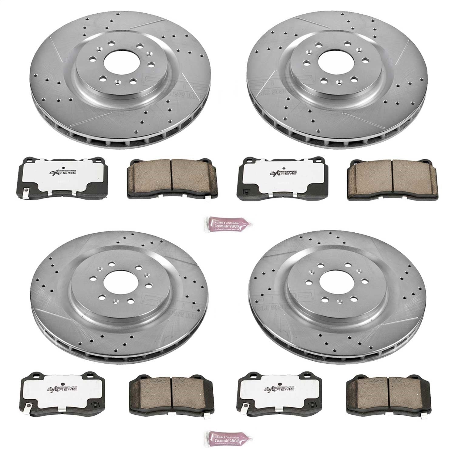 PowerStop Front & Rear Z26 Street Warrior Brake Kit | Cadillac CTS (04-07) (K2881-26)