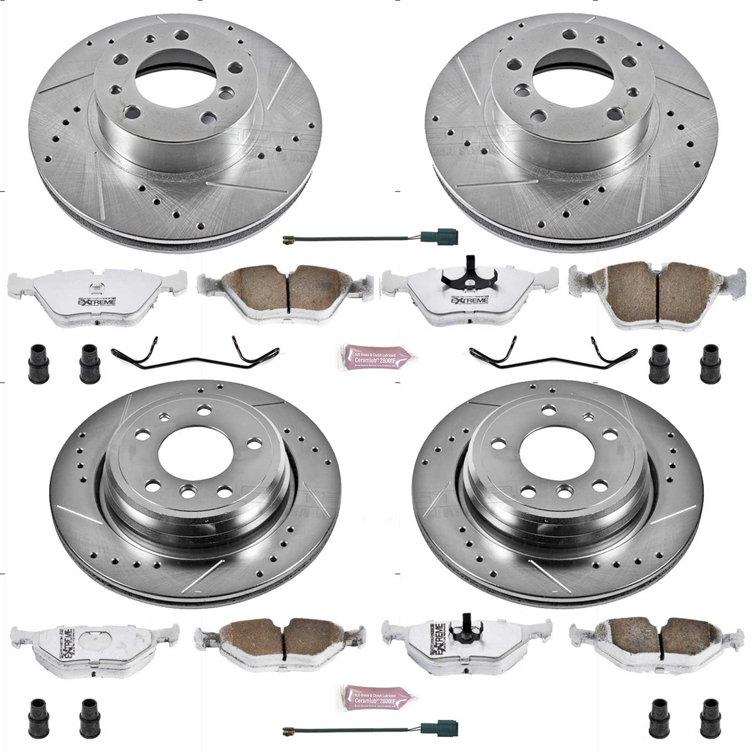 PowerStop Front & Rear Z26 Street Warrior Brake Kit | BMW 540i (94-95) (K382-26)